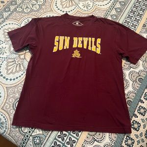 ASU Sun Devil T-shirt Large Arizona State University Maroon Gold college unisex